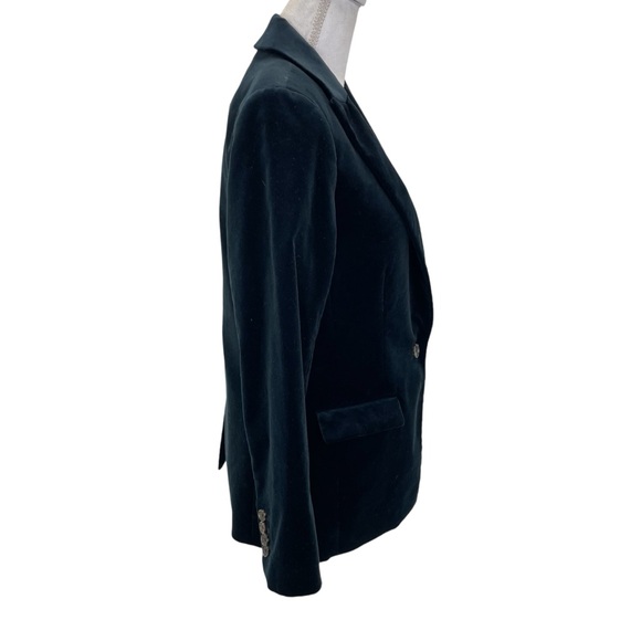 J. Crew Willa Stretch Velveteen Blazer 4 Blue - Picture 3 of 15